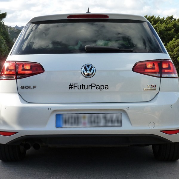 Voorbeeld van de muur stickers: Hashtag Futur Papa